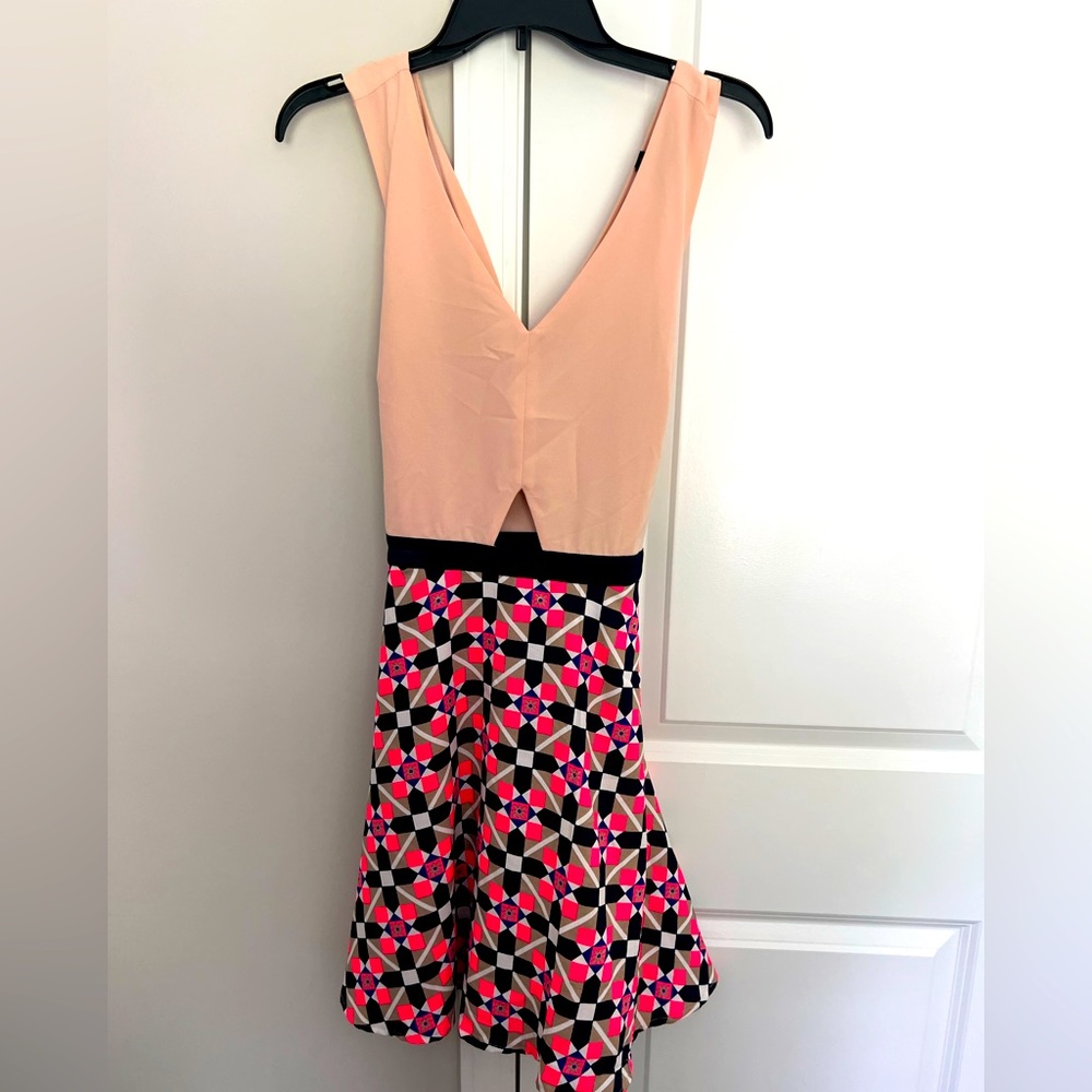 Very J pink Tank top dress with multicolor print size large